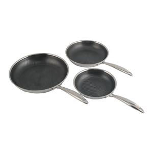 กระทะเคลือบกันติดพร้อมฝาปิด, กระทะสเตนเลสสตีลแบบไฮบริดเคลือบกันติดพร้อมด้ามจับกันความร้อน - Product Image 6