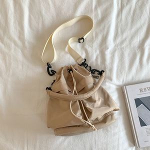 Nylon Fabric Hand Bag Drawstring Design Tote Bag Female Large Capacity Detachable Diagonal Korean Nylon Crossbody Shoulder Bag - Product Image 3