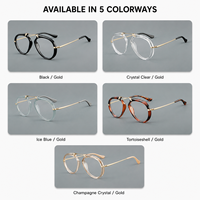 Lunettes optiques vintage en acétate et titane de qualité supérieure, monture pleine légère et unisexe pour adultes, avec pont supérieur géométrique arrondi