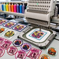 Badges brodés carrés prêts à l'emploi, tendance estivale, patchs en tissu DIY, style japonais et coréen, avec support adhésif thermocollant en polyester