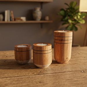 Eco-Friendly Wooden <b>Tea</b> <b>Light</b> Candle Stand for Living Room - Product Image 4