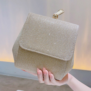 Designer Rhinestone Elegant <b>Clutch</b> Bag Purses Big <b>Wedding</b> Evening Crystal Bucket Bag Apricot for Woman - Product Image 1