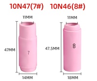 Accessoires de pistolet de soudage à l'arc à l'argon de haute qualité WP17/18/26-Buse en céramique et couvercle de protection de buse en porcelaine