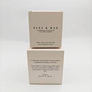 Boîtes rigides en carton kraft blanc personnalisables, emballage de luxe pour bougies de haute qualité avec lamination brillante et insert gaufré - Product Image 6