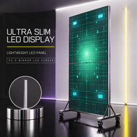 Écran LED pliable ultra fin et léger P2.5, panneau miroir portable pour usage intérieur, luminosité 1200 cd, garantie de 2 ans