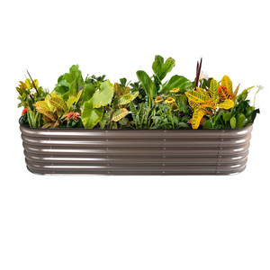 Hot Sale 17"/43cm Tall Raised Garden Bed Kits Galvanized <b>Planter</b> Box Outdoor for <b>Vegetables</b> Flowers Herbs - Product Image 4