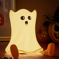 Lampe de chevet en silicone doux au toucher, mignonne, style anime, support de téléphone, décoration de chambre d'enfant ou de bureau, idéale pour Halloween.