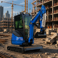 Pelle sur chenilles robuste de 2 tonnes, alimentée au diesel, avec chenilles réglables pour travaux de tranchées – Machine de terrassement puissante – Produit en promotion