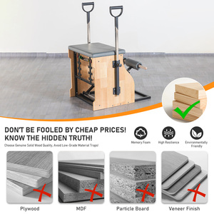 Chaise Wunda de Pilates en chêne de qualité studio, en promotion |   Système de résistance à double pédale |   Pour usage en studio et en réadaptation - Product Image 4