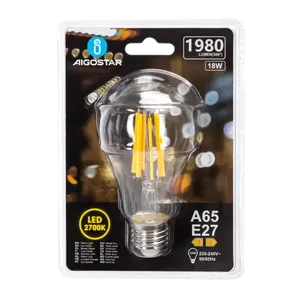 Bombilla LED A65 E27 18W, filamento transparente, eficiencia energética, larga duración, ideal para iluminación decorativa y - Product Image 2