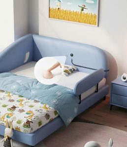 Modern Kids <b>Bed</b> with Cartoon Whale Design & Guardrails Princess Style <b>Single</b> <b>Bed</b> for Boys Girls with <b>Storage</b> - Product Image 5