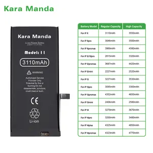 Kara Manda nuovo aggiornamento 100% salute KM batteria per iPhone Pop up gratis batteria per iPhone 11 sostituzione batteria