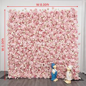 HOT SALE Wedding Decoration Roll up <strong>Flower</strong> <strong>Wall</strong> 3D Floral Cloth <strong>Flower</strong> <strong>Wall</strong> Pink Rose <strong>Flower</strong> <strong>Wall</strong> Backdrop for Wedding - Product Image 2