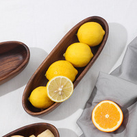 Nouveaux produits – Grand plat créatif en bois d'acacia, design bateau antique, pour fruits secs, snacks et bonbons