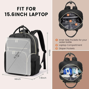 Bolsas de pañales para bebés personalizadas, bolsa impermeable, portátil, de alta capacidad, para cochecito de bebé, bolsa para mamá con <span class=keywords><strong>cambiador</strong></span> - Product Image 3