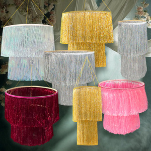 Décorations de fête DAMAI, Bonne <span class=keywords><strong>année</strong></span> 2026, décoration durable, portable, colorée, franges en plastique, abat-jour en franges - Product Image 1