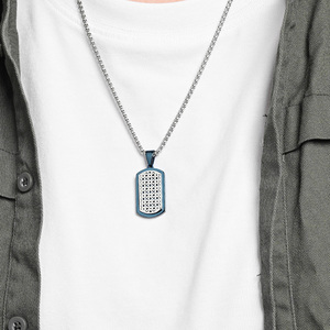 Nuove Idee di Prodotto: Collana Personalizzata da <span class=keywords><strong>Uomo</strong></span> in Acciaio Inossidabile, Classico Ciondolo Geometrico Bicolore, Gioiello Regalo all'Ingrosso - Product Image 2