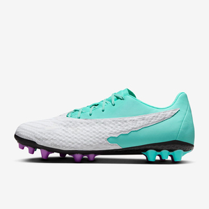 <b>Men</b> Low Top Knit Soccer Cleats <b>White</b> Green Purple Studs Professional Football Match Boots - Product Image 1