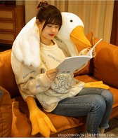 Peluche géante en forme de canard blanc, coussin moelleux, jouet en peluche anti-stress pour le lit, cadeau d'anniversaire pour enfants, décoration de la maison