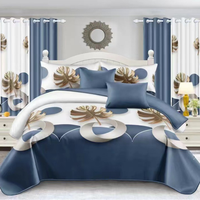 Parure de Lit 12 Pièces à Motifs Géométriques Imprimés 100 % Polyester, Draps et Rideaux de Qualité Taille King, Personnalisable