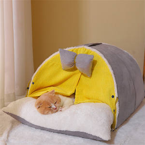 Warmes Haustierbett für Hunde und Katzen, Halboffene Hundehütte, Weiches Nestzelt, Haustierzubehör, Katzenhaus, Winter-Katzenbett, Haustierhöhle - Product Image 2