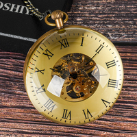 JewelryWe Retro Concave and Convex Mirror Fisheye Glass Ball Montre de poche avec collier pendentif à caractère romain pour Noël