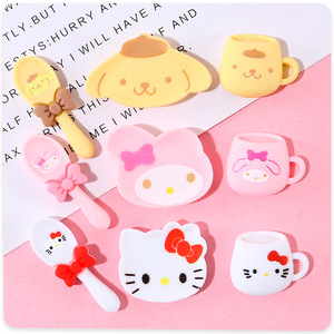Cartoon Resin Cup Spoon Set Irregular Shape Hand Painted Artistic <b>Craft</b> Decor For Diy Projects - Product Image 2