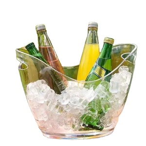 Cubo de Hielo de Plástico Luminoso de Lujo para Vodka y Whisky - Enfriador de Mesa Portátil de 8L, Novedoso y Moderno para Fiestas y Bebidas - Product Image 3