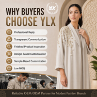 Modeste broderie ouverte Abaya perles Cardigan femmes musulmanes robe deux pièces hiver Abaya Maxi robe OEM Service à manches longues