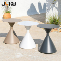 Vente flash - Meubles de patio d'extérieur - Tables rondes de restaurant et de café en aluminium - Design moderne - Table basse en métal pour les événements et les fêtes