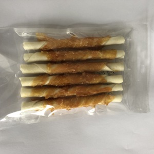 Palo de cuero crudo envuelto con bocadillos de pollo, comida para mascotas, palillo de cuero de vaca, masticables para perros, tratamiento orgánico para perros - Product Image 3