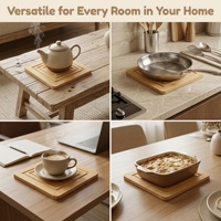 Meilleures ventes : Sets de table, dessous de plat et sous-verres en bambou, personnalisables, de haute qualité, antidérapants, isolants et résistants à la chaleur