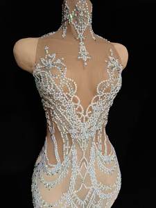 Elegante strass senza maniche compleanno matrimonio ospite abito da sirena da donna abito da ballo da sera abito da ballo per donna - Product Image 6