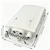 Caja de Distribución de Fibra Óptica NAP CTO Cuadrada de 24 Núcleos, Impermeable, Tipo 4 Entradas y 24 Salidas, Caja de Cierre para Divisor de Fibra Óptica