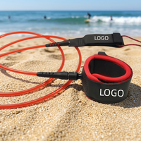 Laisse de planche de surf en TPU avec logo personnalisé, vente chaude 2026, OEM&ODM, pour SUP et paddle board, laisse de poignet pour le surf