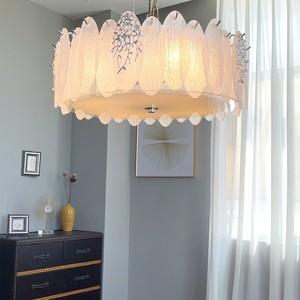 Iron <b>Ceiling</b> <b>light</b> Nordic Luxury Hotel Dining Room Pendant Chandelier <b>Modern</b> Feather Glass Crystal <b>Light</b> for Home Decor - Product Image 1