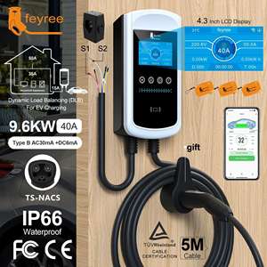 Chargeur de voiture électrique domestique NACS Wallbox pour Tesla 9,6 kW 40 A monophasé avec équilibrage de charge (DLB) – Station de recharge murale pour VE - Product Image 1