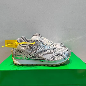 Zapatos para Caminar con Cordones de Malla Plateada, Transpirables, Punta Redonda, Tacón Plano, Suela de Goma, Estilo para Todas las Temporadas - Product Image 1