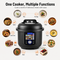 Olla a Presión Eléctrica Programable de 6L y 1000W, Olla Inteligente con Control de Presión, 15 Menús, Función Mantener Caliente, Fabricante OEM