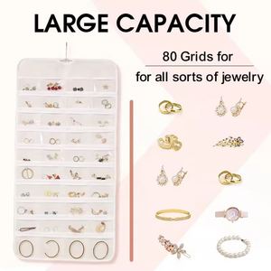 Bolsa Organizadora de Joyas Colgante, Bolsillo Doble para Guardar Aretes, Collares, Pulseras y Anillos - Product Image 3