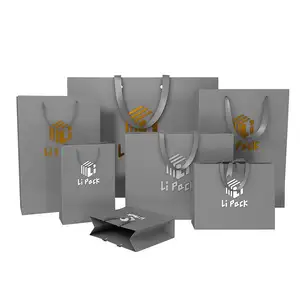Lipack Concurrerende Prijs Fabriek Op Maat Bedrukt Luxe Papieren Boodschappentas Verpakking Cadeau Papieren Zak Met Uw Eigen Logo
