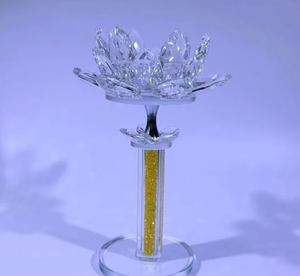 Venta Directa de Fábrica, Portavelas de Cristal Hecho a Mano con Diamantes de Colores, Lámpara de Ghee, Ofrenda de Templo, Luz Eterna - Product Image 2