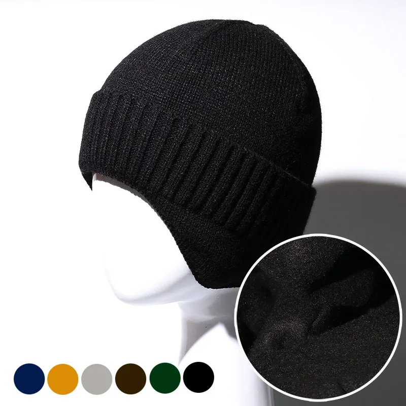 Bonnet Skully personnalisé en fourrure brodée à la main, chapeau et écharpe en cachemire et laine chaude pour femme, bonnet tricoté d'hiver