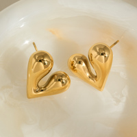 Boucles d'oreilles tendance MYNECK, uniques, plaquées or 18 carats PVD, en acier inoxydable, style coréen classique, mignonnes, pour fans d'idols, bijoux streetwear