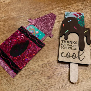 Porte-cartes en contreplaqué pour enseignants, idéal pour cartes-cadeaux, cadeaux de remerciement et décoration élégante pour la maison - Product Image 1