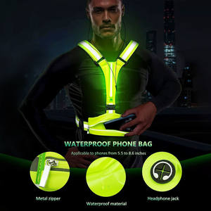 เสื้อกั๊กไฟ <span class=keywords><strong>LED</strong></span> สะท้อนแสงแบบชาร์จไฟได้เสื้อกั๊กเตือนความปลอดภัยแบบพกพาสำหรับใส่วิ่งขี่จักรยานตอนกลางคืนสามารถมองเห็นได้ - Product Image 4