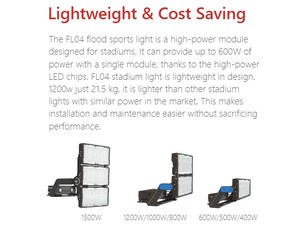 Lámpara deportiva de 500W Ip66 para exteriores, túnel de fútbol, luz de estadio, luz de inundación Led Modular, 500W, 600W, 800W, 1000W, Aluminio - Product Image 5