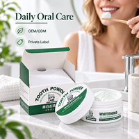 Poudre blanchissante pour les dents à la menthe, 50g, personnalisée avec votre marque, nettoie, blanchit et offre une protection antibactérienne