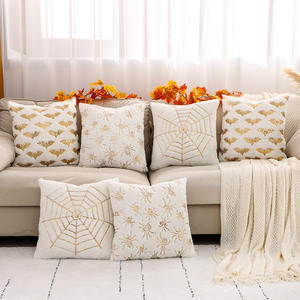Decoración de Halloween Cute Spider Gold Stamping Throw Pillow Cover Blanco - Product Image 6