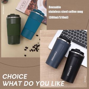 Custom logo 12oz 17oz Insulated Travel Coffee Mug Spill Proof Leak Proof Stainless Steel <b>Reusable</b> Coffee Tumbler <b>Cups</b> with Lid - Product Image 6